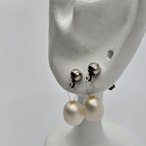 Floating Pearl Dangle Earrings silver 925 - Picture 4 of 5